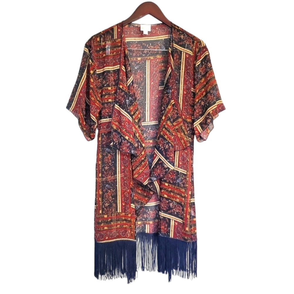 Lularoe S Monroe Kimono Fringe Cardigan